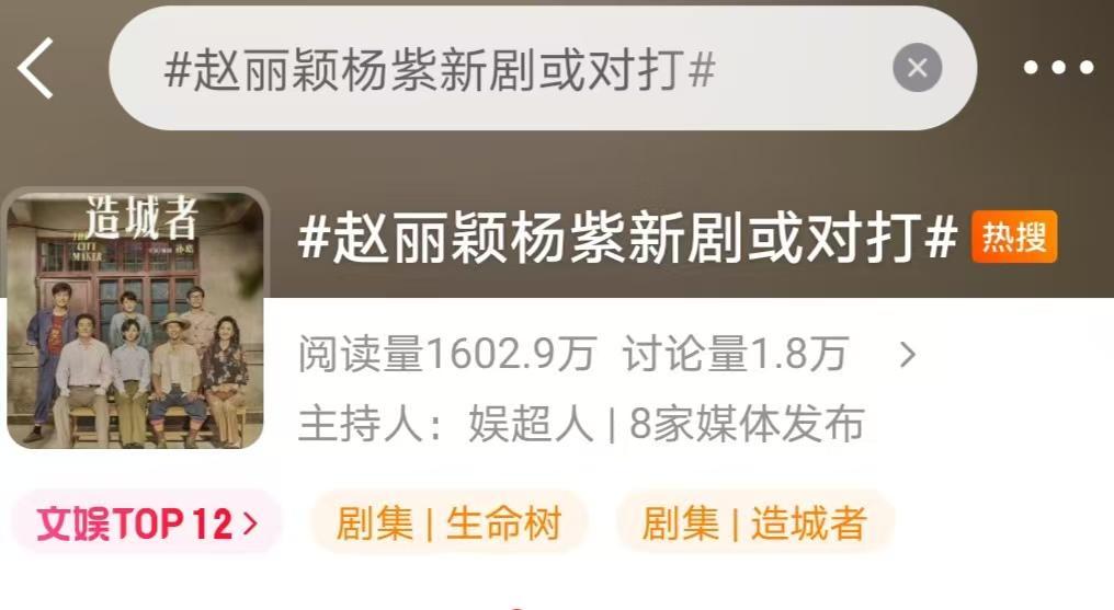 赵丽颖《造城者》和杨紫《生命树》或撞档同时间播出？封面图